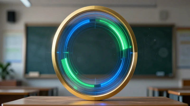 Diseño educativo abstracto y geométrico, vibrante