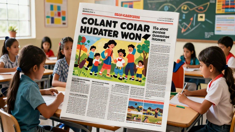 Vibrante ilustración escolar mexicana moderna
