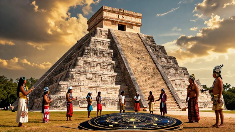 Pirámide mesoamericana con estudio celestial antiguo
