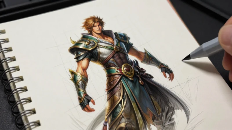 Personajes fantásticos: Tutorial para dibujarlos fácil 9 Ilustración digital vibrante de un personaje dinámico