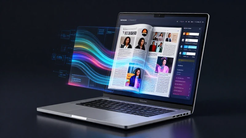 Laptop moderna con interfaz holográfica personalizada