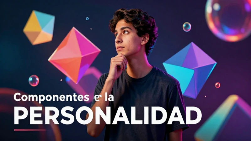 Diseño editorial sobre componentes de la personalidad