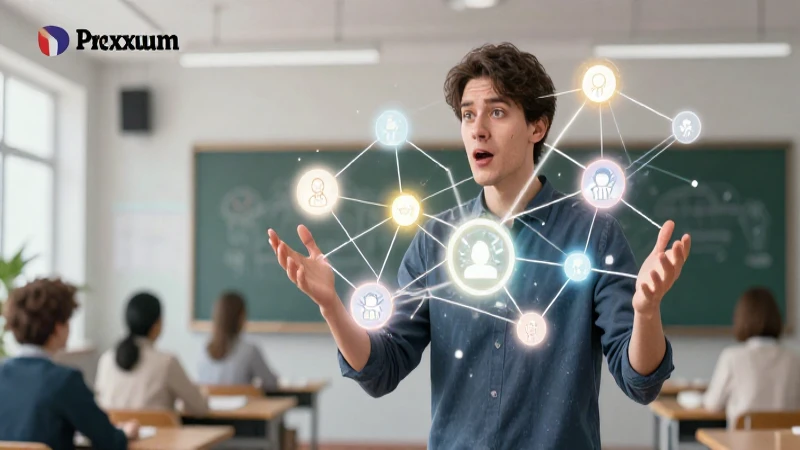 Figura persuasiva con ideas en clase vibrante
