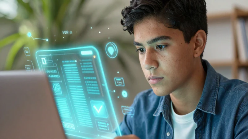 Pertinente: Significado y Concepto en la Educación Actual 7 Estudiante mexicano enfocado con luz abstracta