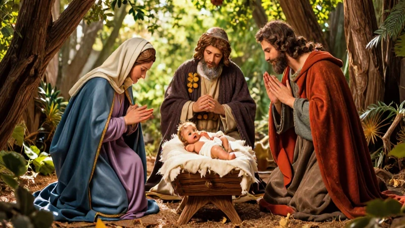 Ilustración didáctica sobre el pesebre