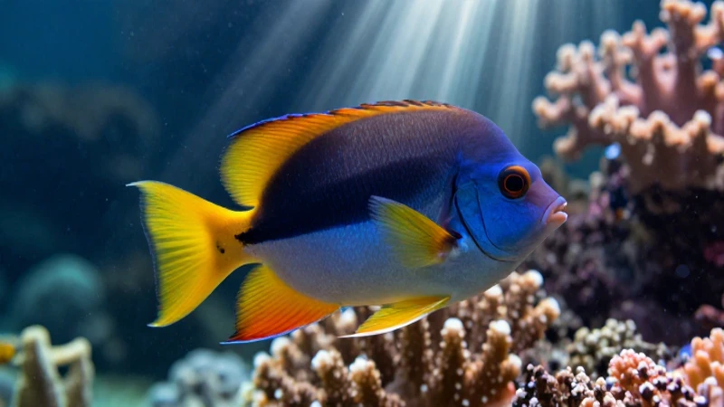 Pez Ceratias: Descubre su Asombroso Mundo y Hábitos 1 Vibrantes Ceratias en un arrecife de coral detallado