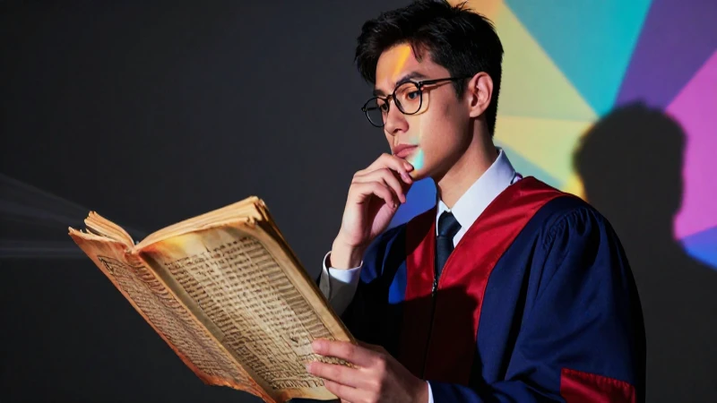 Pienso, luego existo: La certeza de Descartes en la vida 3 Inteligente académico bajo luz dramática