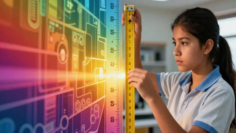 Medición educativa moderna con estilo vibrante