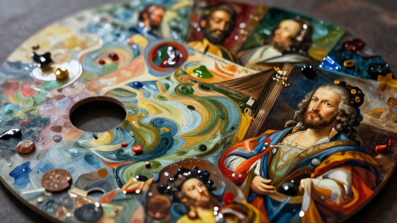 Pintura: Origen, Historia, Características y Artistas Clave 4 Paleta artística que fusiona obras históricas