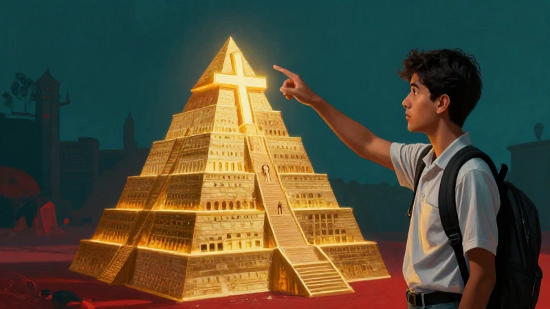 Estudiante mexicano analiza pirámide social arquitectónica brillante