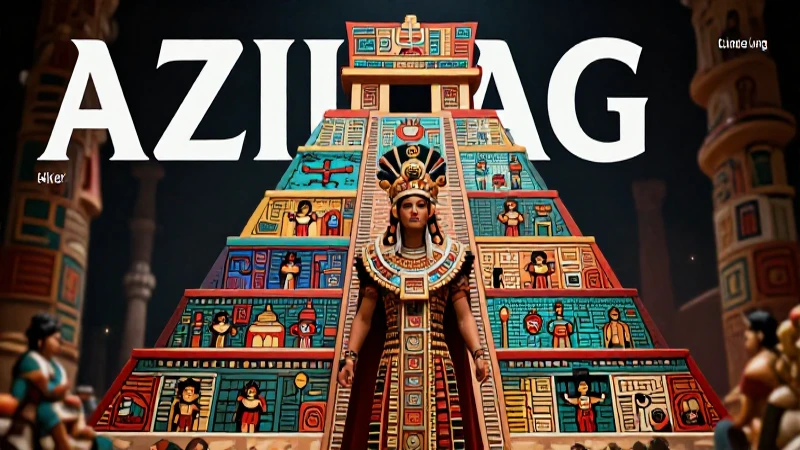 Pirámide azteca con noble central