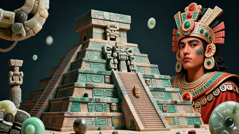 Tlatoani azteca real, ilustración educativa