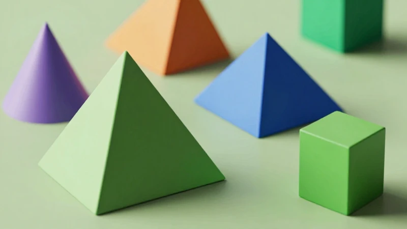 Formas geométricas tridimensionales modernas y coloridas