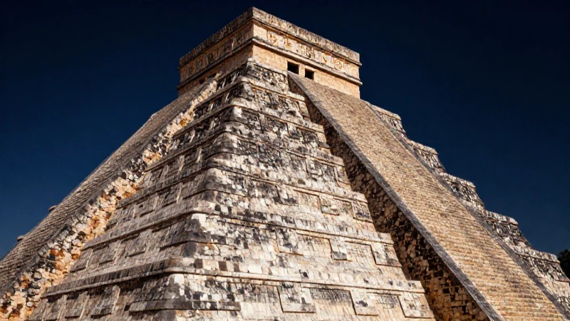 Pirámide antigua detallada con iluminación dramática