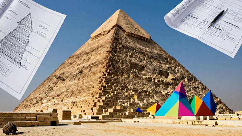 Pirámides y Prismas: Historia, Construcción y Misterios Revelados 3 Pirámide monolítica con prismas y planos detallados