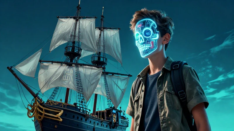 Pirata: Definición y concepto de la vida en alta mar 6 Explorador ciberpirata con estilo educativo detallado