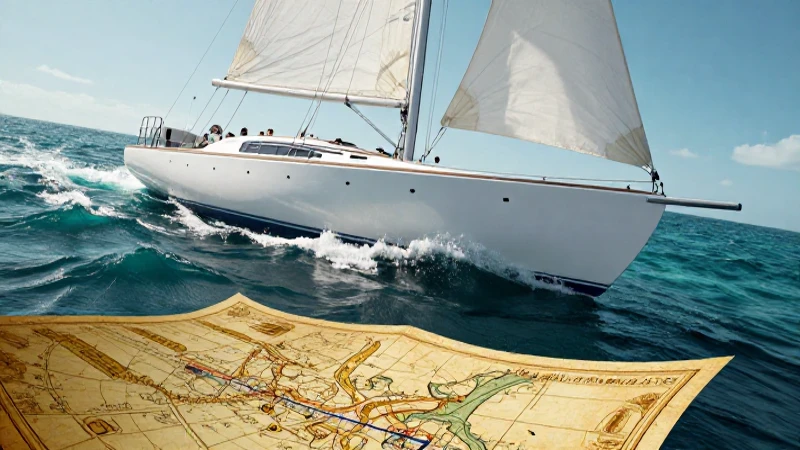 Pirata: Definición y concepto de la vida en alta mar 9 Velero moderno y mapa antiguo en el mar