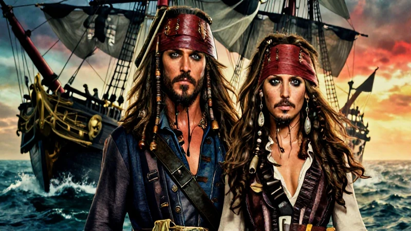 Pirata: Definición y concepto de la vida en alta mar 4 Ilustración épica de piratas, Blackbeard y Anne Bonny