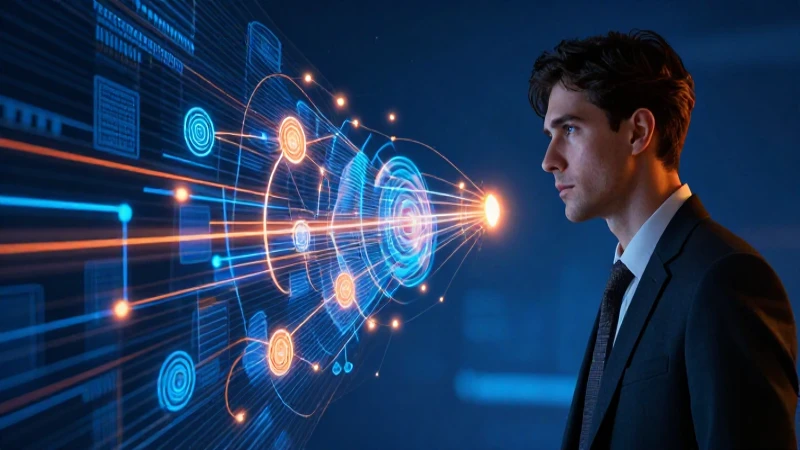 Ilustración detallada de datos dinámicos holográficos