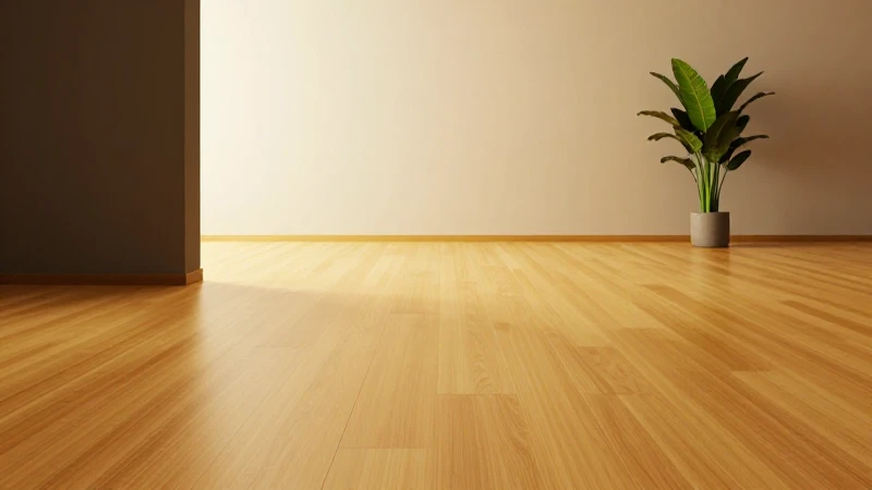 Sala moderna minimalista con luz dorada y planta