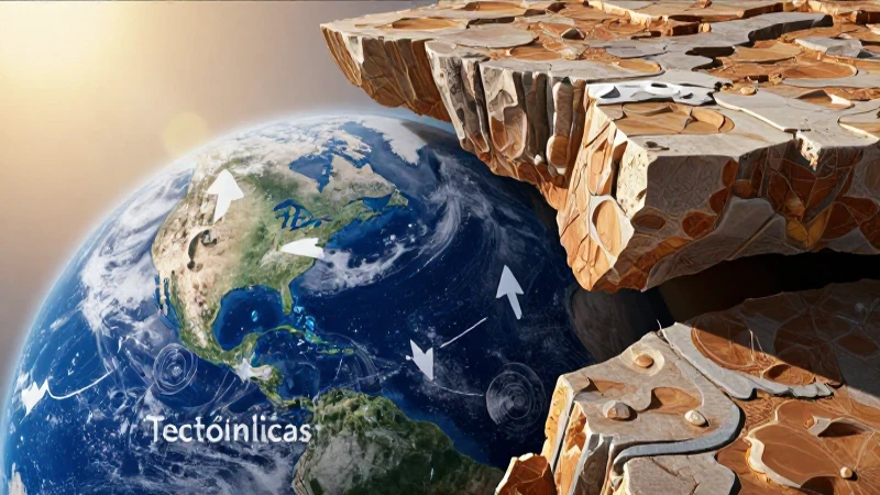 Placas tectónicas chocando en la Tierra vibrante