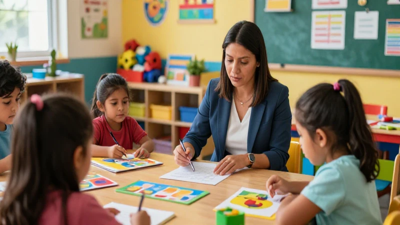 Domina la planificación en preescolar: las Conoce estrategias en una guía práctica 4 Educadora planifica clases en aula mexicana vibrante