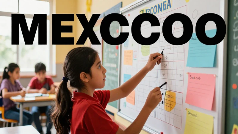 Joven estudiante en aula mexicana vibrante
