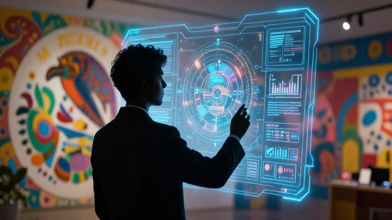 Diseño educativo mexicano vibrante y futurista