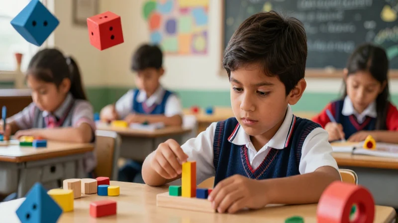 Ilustración educativa mexicana, vibrante y concentrada