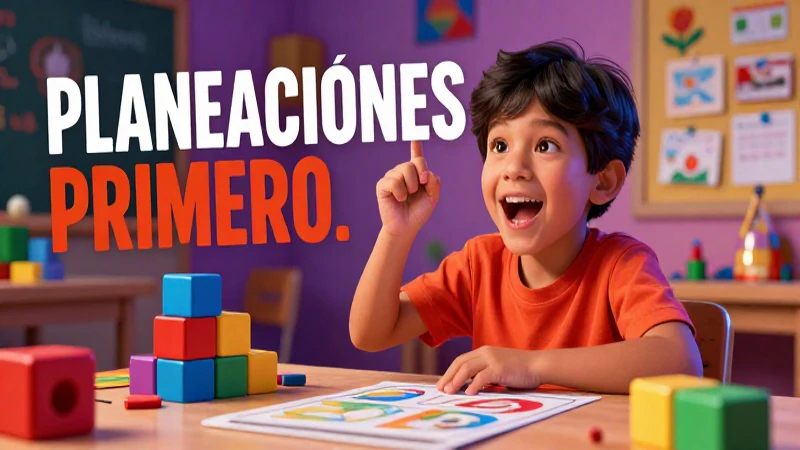 Ilustración vibrante de aprendizaje de primer grado