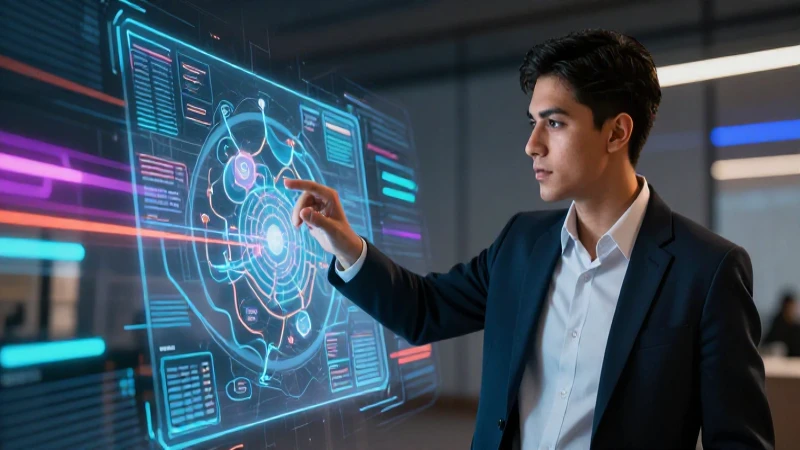 Planificador mexicano interactúa con mapa holográfico de política