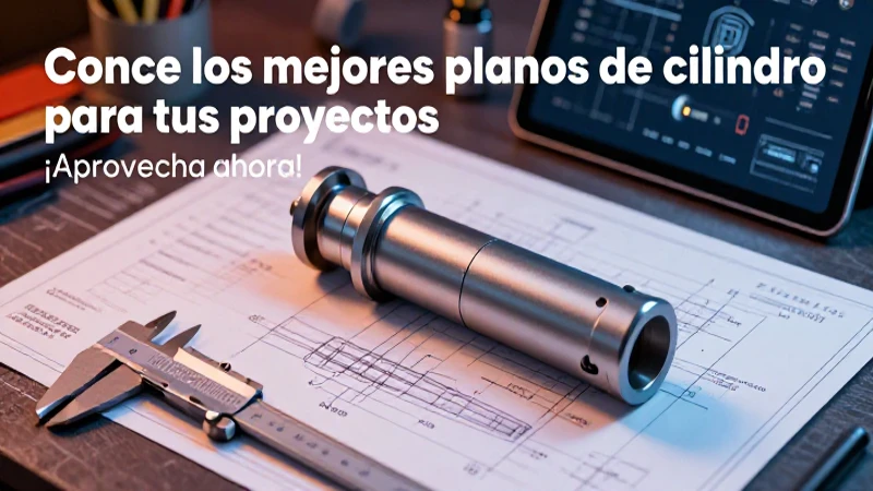 Diseño profesional de plano de cilindro técnico