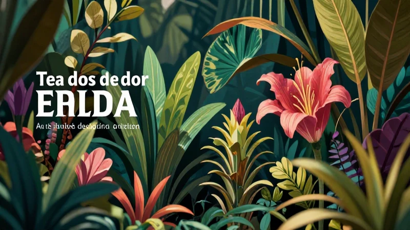 Ilustración botánica vibrante con estilo mexicano