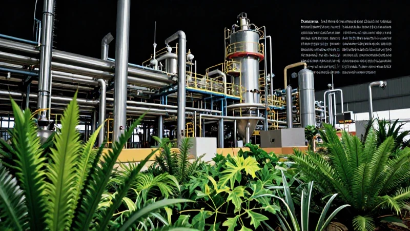 Industrias modernas integradas con elementos botánicos