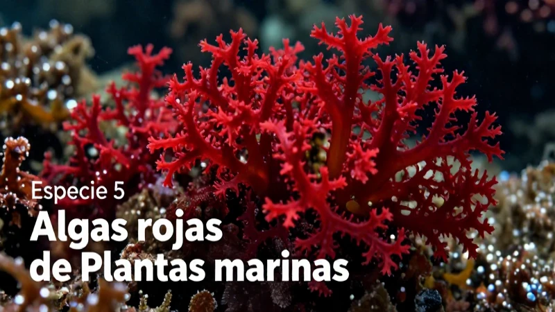Algas rojas marinas detalladas para blog educativo