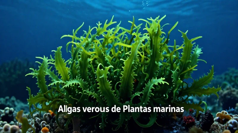 Algas verdes marinas: especies vibrantes y detalladas