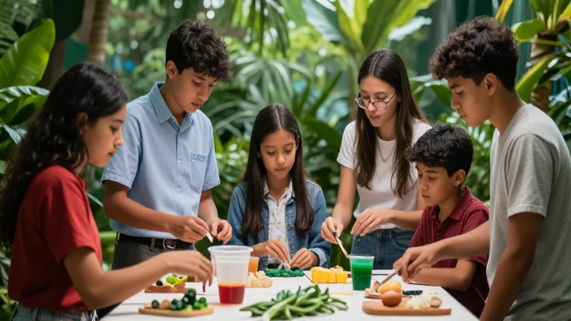 Portada vibrante: aprendizaje ecológico con jóvenes