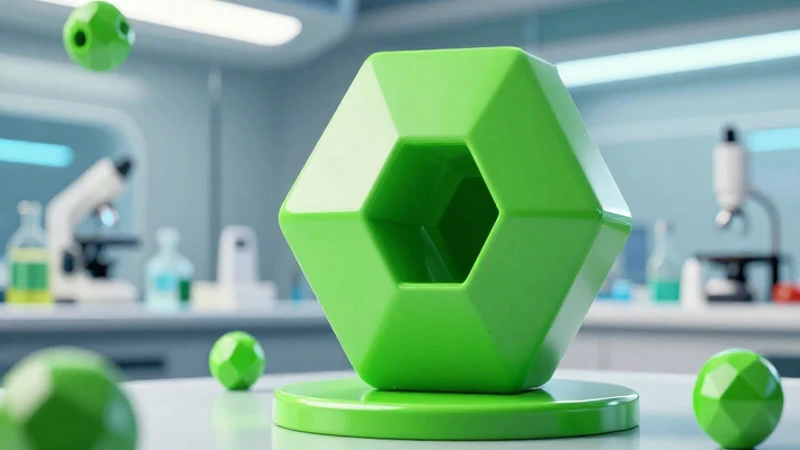 Formas geométricas futuristas en un laboratorio vibrante