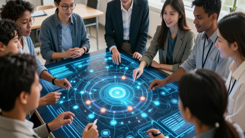Colaboración educativa en estrategia digital dinámica