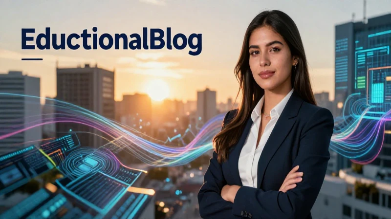 Joven mexicano profesional en un blog educativo dinámico
