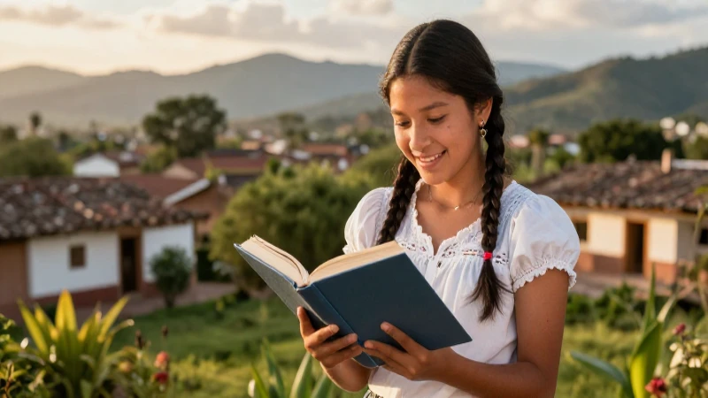 Población rural: definición, características y concepto 6 Estudiante sonriente estudia en pueblo mexicano