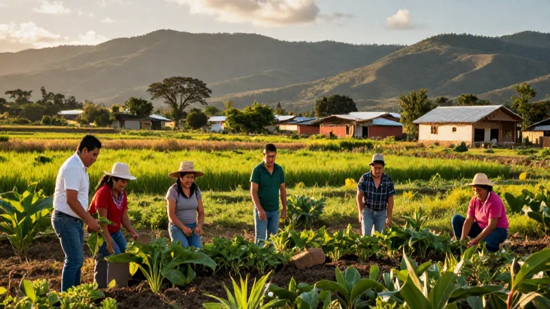 Rica comunidad rural cultiva con éxito