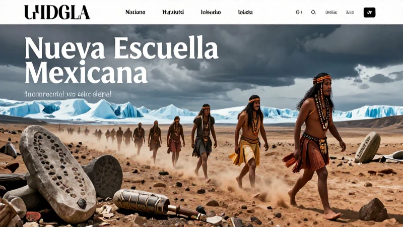 Nómadas ancestrales en paisaje dramático e ilustrado