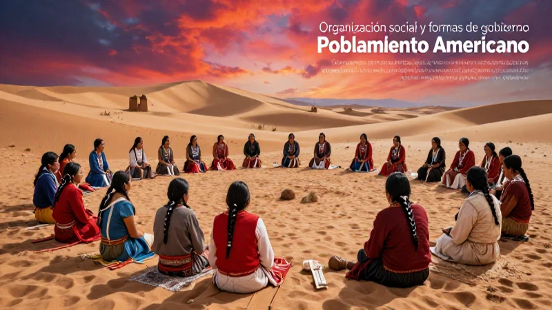 Consejo indígena antiguo bajo un cielo vibrante