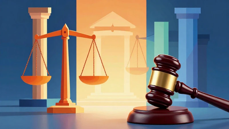 Diseño ilustrativo de alto impacto con símbolos de justicia