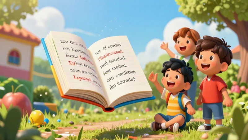 Poema con rimas: 10 Ejemplos que Encantarán tu Alma 8 Poesía infantil animada en un libro colorido