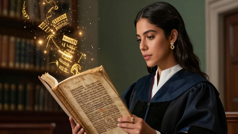 Poema con rimas: 10 Ejemplos que Encantarán tu Alma 6 Hermosa académica mexicana lee manuscrito dorado