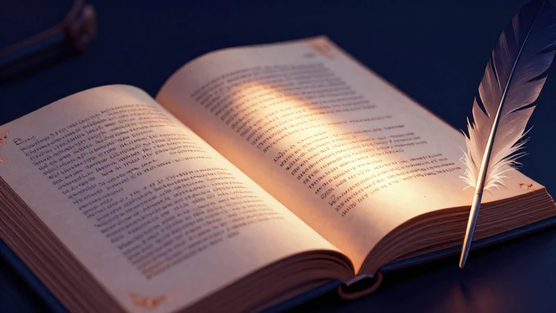 Diario antiguo con poesía abstracta y luz dramática