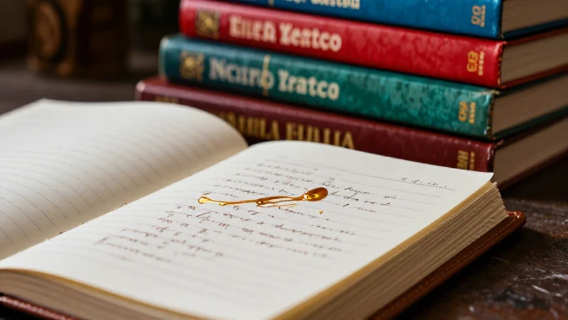 Diario y libros con estética artística