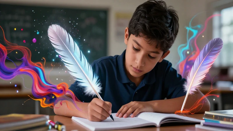 Poemas para secundaria PDF: Inspiración para jóvenes poetas 5 Joven mexicano escribiendo con pasión vibrante